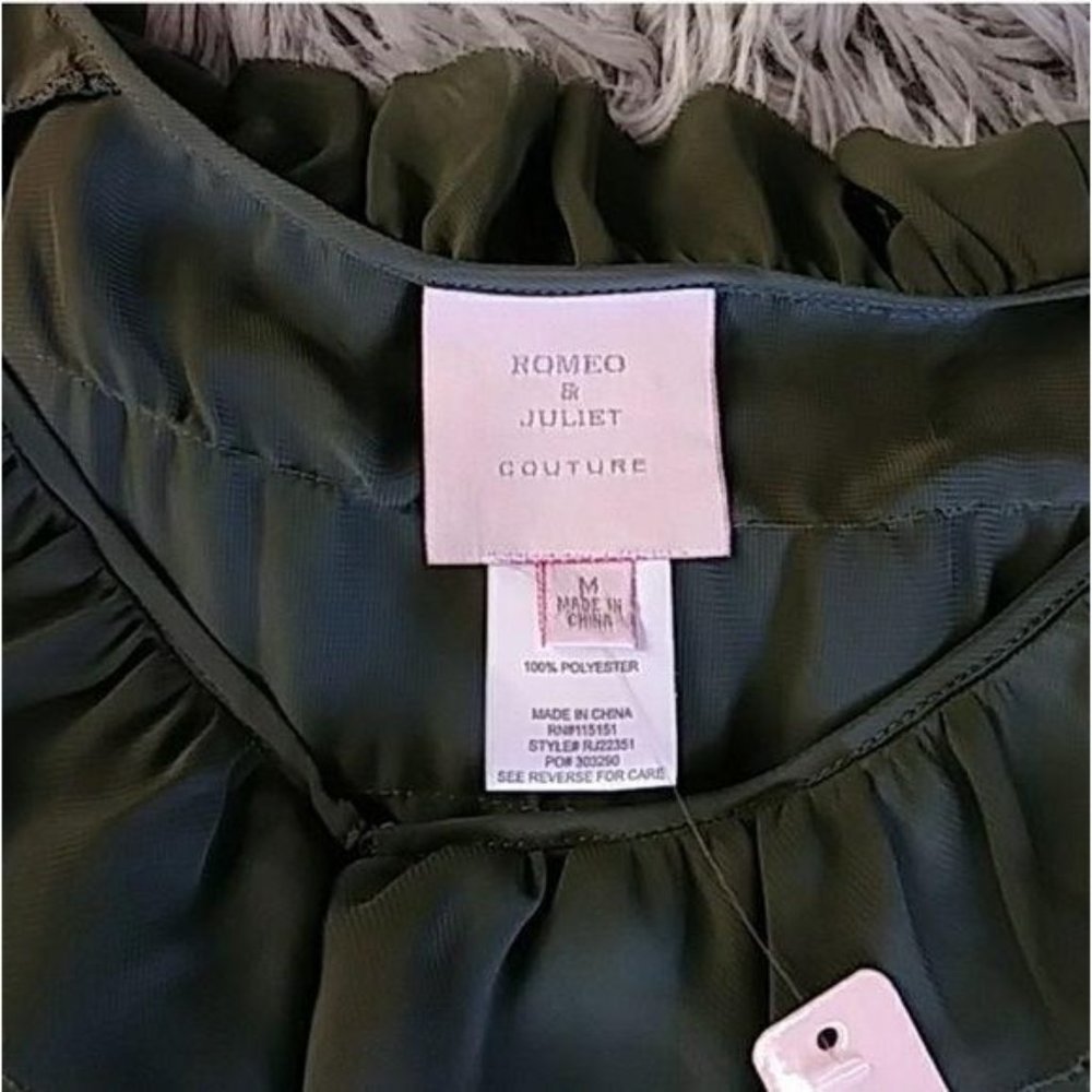 Romeo and Juliet Couture Vest Ruffled Green Womens Medium - Picture 2 of 4